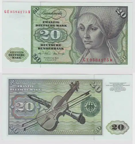 T148147 Banknote 20 DM Deutsche Mark Ro. 271b Schein 2.Jan. 1970 KN GE 9584175 W