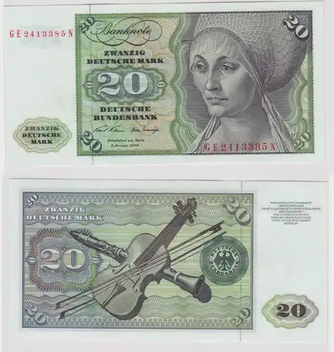 T148127 Banknote 20 DM Deutsche Mark Ro. 271b Schein 2.Jan. 1970 KN GE 2413385 N