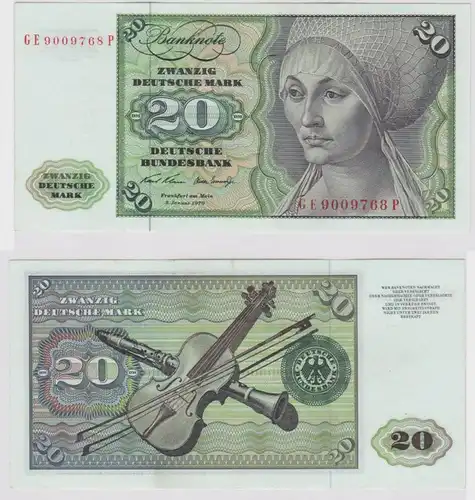 T148106 Banknote 20 DM Deutsche Mark Ro. 271b Schein 2.Jan. 1970 KN GE 9009768 P