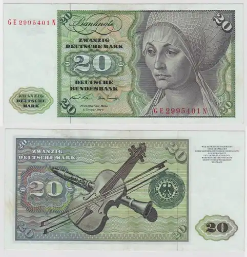 T148091 Banknote 20 DM Deutsche Mark Ro. 271b Schein 2.Jan. 1970 KN GE 2995401 N