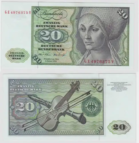 T148034 Banknote 20 DM Deutsche Mark Ro. 271b Schein 2.Jan. 1970 KN GE 4976375 V