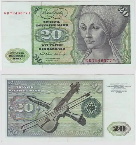 T147997 Banknote 20 DM Deutsche Mark Ro. 271a Schein 2.Jan. 1970 KN GB 7246577 Y