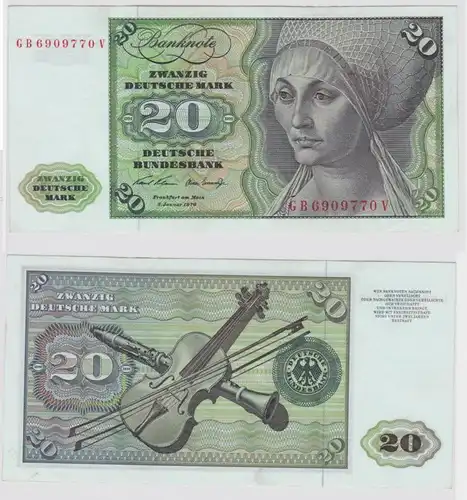 T147994 Banknote 20 DM Deutsche Mark Ro. 271a Schein 2.Jan. 1970 KN GB 6909770 V