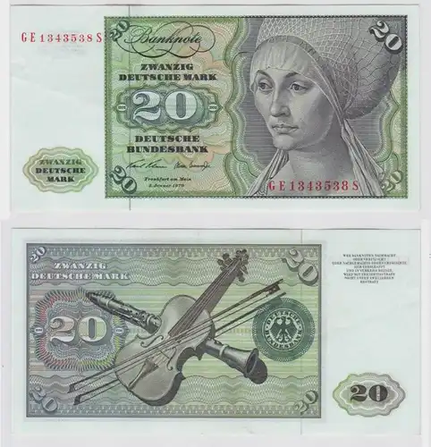 T147993 Banknote 20 DM Deutsche Mark Ro. 271b Schein 2.Jan. 1970 KN GE 1343538 S
