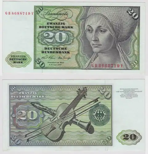 T147990 Banknote 20 DM Deutsche Mark Ro. 271a Schein 2.Jan. 1970 KN GB 8688719 V