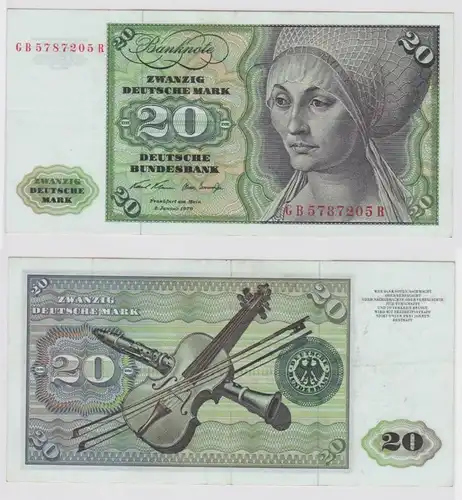 T147988 Banknote 20 DM Deutsche Mark Ro. 271a Schein 2.Jan. 1970 KN GB 5787205 R