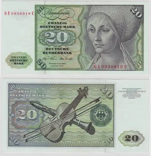 T147987 Banknote 20 DM Deutsche Mark Ro. 271b Schein 2.Jan. 1970 KN GE 9030918 E