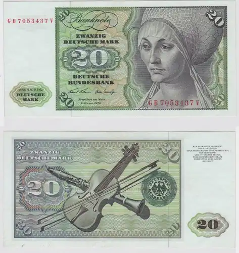 T147983 Banknote 20 DM Deutsche Mark Ro. 271a Schein 2.Jan. 1970 KN GB 7053437 V