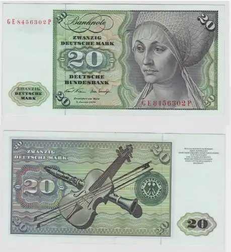 T147982 Banknote 20 DM Deutsche Mark Ro. 271b Schein 2.Jan. 1970 KN GE 8456302 P