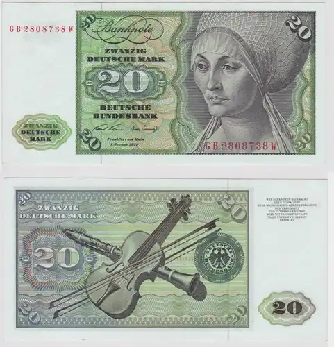 T147981 Banknote 20 DM Deutsche Mark Ro. 271a Schein 2.Jan. 1970 KN GB 2808738 W