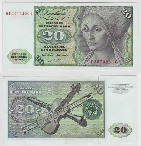 T147971 Banknote 20 DM Deutsche Mark Ro. 271b Schein 2.Jan. 1970 KN GF 3573266 C