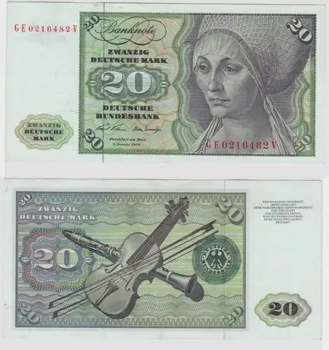 T147970 Banknote 20 DM Deutsche Mark Ro. 271b Schein 2.Jan. 1970 KN GE 0216482 V