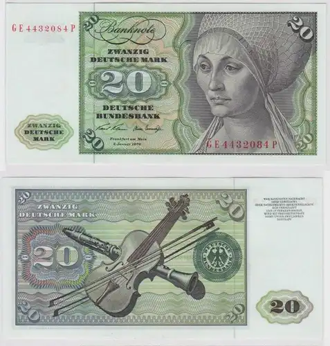 T147968 Banknote 20 DM Deutsche Mark Ro. 271b Schein 2.Jan. 1970 KN GE 4432084 P