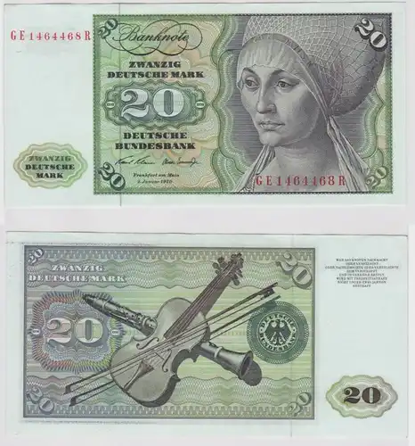 T147967 Banknote 20 DM Deutsche Mark Ro. 271b Schein 2.Jan. 1970 KN GE 1464468 R