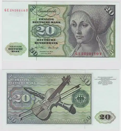 T147964 Banknote 20 DM Deutsche Mark Ro. 271b Schein 2.Jan. 1970 KN GE 2820110 V