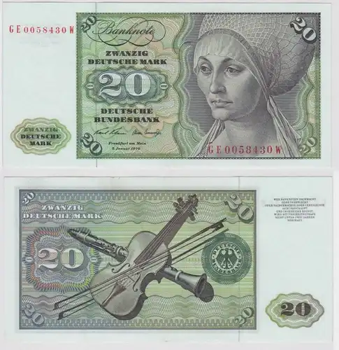T147963 Banknote 20 DM Deutsche Mark Ro. 271b Schein 2.Jan. 1970 KN GE 0058430 W