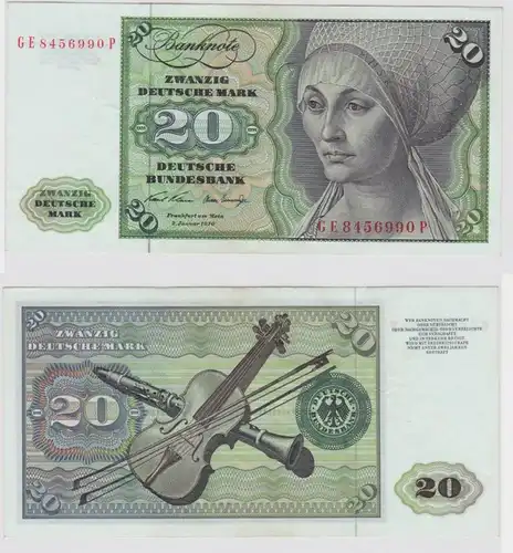 T147960 Banknote 20 DM Deutsche Mark Ro. 271b Schein 2.Jan. 1970 KN GE 8456990 P