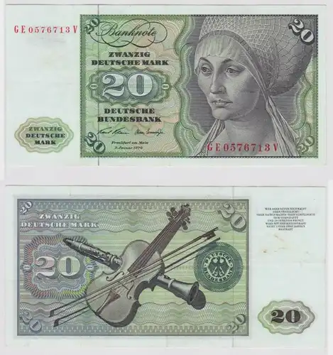 T147959 Banknote 20 DM Deutsche Mark Ro. 271b Schein 2.Jan. 1970 KN GE 0576713 V