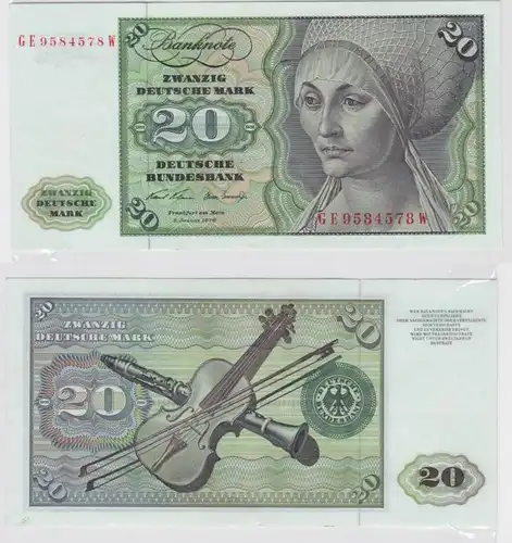 T147958 Banknote 20 DM Deutsche Mark Ro. 271b Schein 2.Jan. 1970 KN GE 9584578 W