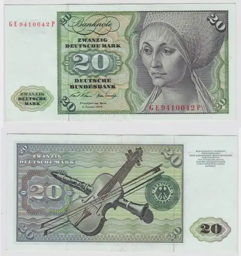 T147951 Banknote 20 DM Deutsche Mark Ro. 271b Schein 2.Jan. 1970 KN GE 9410642 P