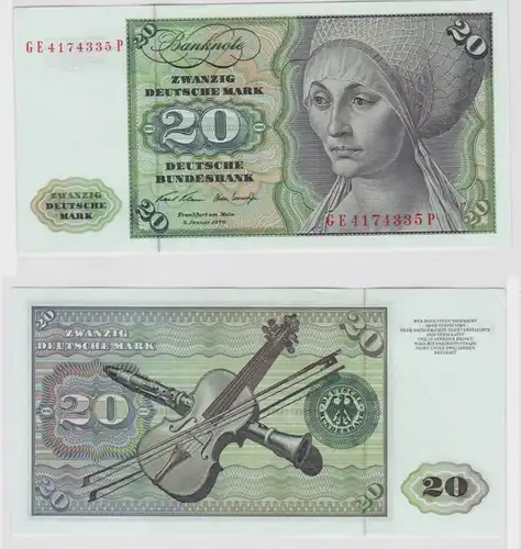 T147927 Banknote 20 DM Deutsche Mark Ro. 271b Schein 2.Jan. 1970 KN GE 4174335 P