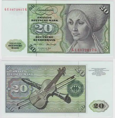 T147923 Banknote 20 DM Deutsche Mark Ro. 271b Schein 2.Jan. 1970 KN GE 3472817 G