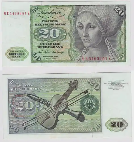 T147922 Banknote 20 DM Deutsche Mark Ro. 271b Schein 2.Jan. 1970 KN GE 5465451 Z