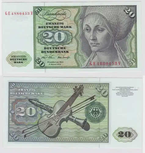 T147917 Banknote 20 DM Deutsche Mark Ro. 271b Schein 2.Jan. 1970 KN GE 4880453 V