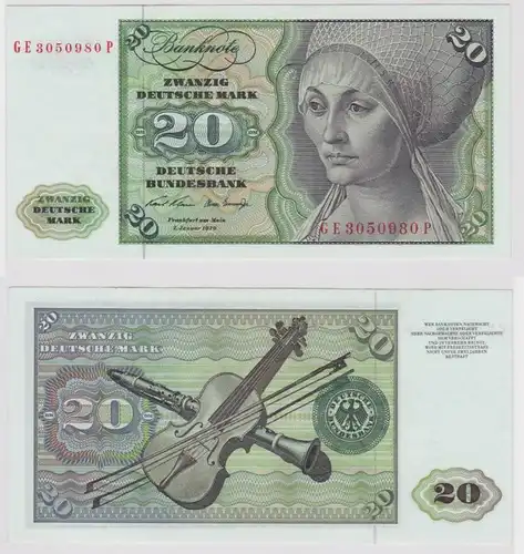 T147915 Banknote 20 DM Deutsche Mark Ro. 271b Schein 2.Jan. 1970 KN GE 3050980 P