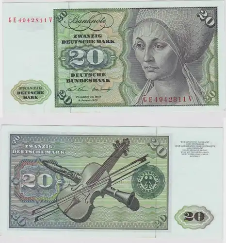 T147911 Banknote 20 DM Deutsche Mark Ro. 271b Schein 2.Jan. 1970 KN GE 4942811 V