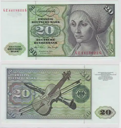 T147903 Banknote 20 DM Deutsche Mark Ro. 271b Schein 2.Jan. 1970 KN GE 4418622 G