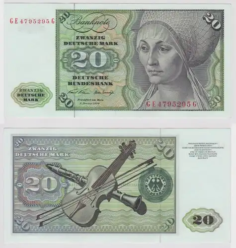 T147901 Banknote 20 DM Deutsche Mark Ro. 271b Schein 2.Jan. 1970 KN GE 4795295 G