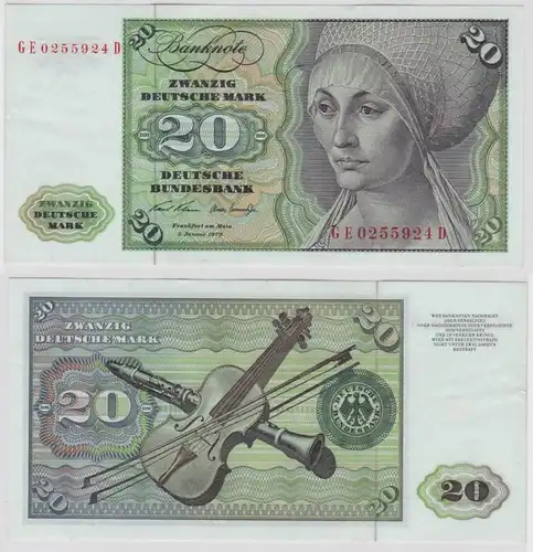 T147897 Banknote 20 DM Deutsche Mark Ro. 271b Schein 2.Jan. 1970 KN GE 0255924 D