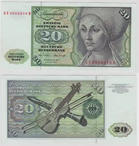 T147896 Banknote 20 DM Deutsche Mark Ro. 271b Schein 2.Jan. 1970 KN GE 2956076 D