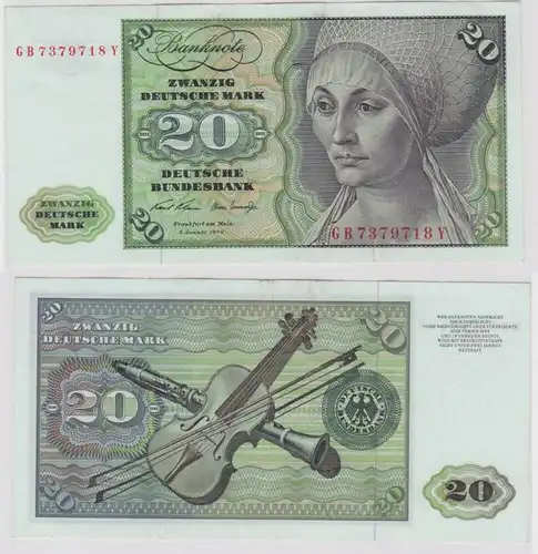 T147893 Banknote 20 DM Deutsche Mark Ro. 271a Schein 2.Jan. 1970 KN GB 7379718 Y