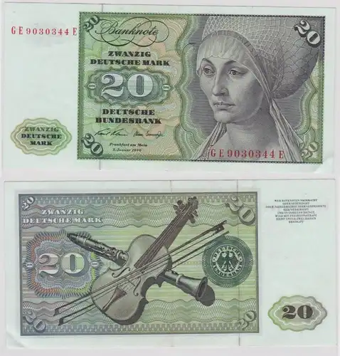 T147890 Banknote 20 DM Deutsche Mark Ro. 271b Schein 2.Jan. 1970 KN GE 9030344 E