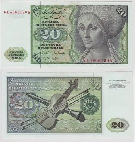 T147889 Banknote 20 DM Deutsche Mark Ro. 271b Schein 2.Jan. 1970 KN GE 4900190 N