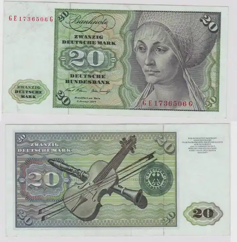 T147888 Banknote 20 DM Deutsche Mark Ro. 271b Schein 2.Jan. 1970 KN GE 1736506 G