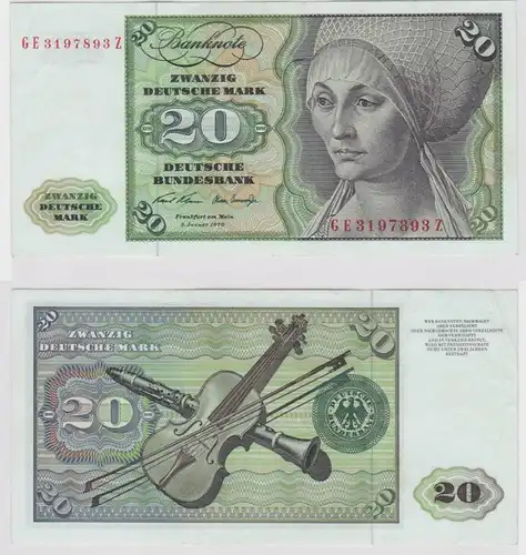 T147877 Banknote 20 DM Deutsche Mark Ro. 271b Schein 2.Jan. 1970 KN GE 3197893 Z