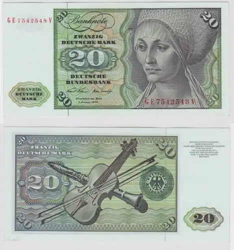 T147876 Banknote 20 DM Deutsche Mark Ro. 271b Schein 2.Jan. 1970 KN GE 7542548 V