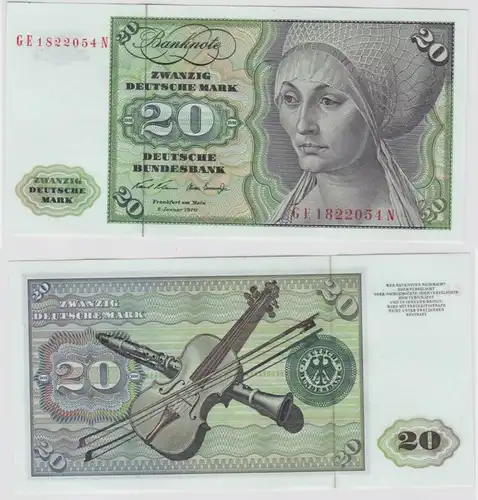 T147875 Banknote 20 DM Deutsche Mark Ro. 271b Schein 2.Jan. 1970 KN GE 1822054 N