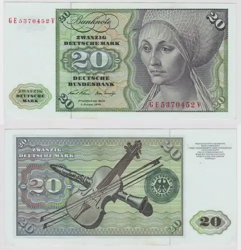 T147873 Banknote 20 DM Deutsche Mark Ro. 271b Schein 2.Jan. 1970 KN GE 5370452 V