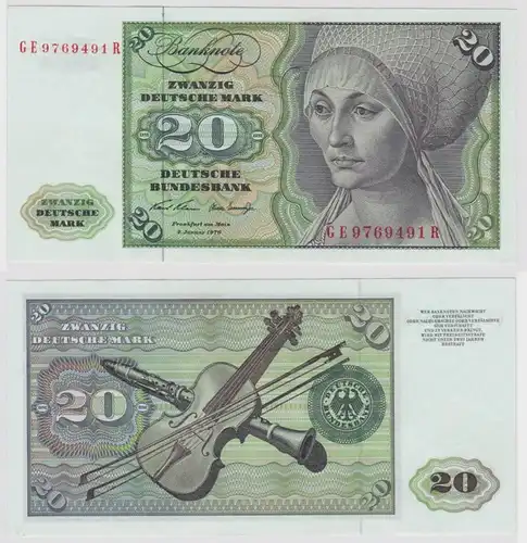 T147869 Banknote 20 DM Deutsche Mark Ro. 271b Schein 2.Jan. 1970 KN GE 9769491 R