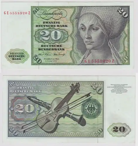 T147868 Banknote 20 DM Deutsche Mark Ro. 271b Schein 2.Jan. 1970 KN GE 5558920 Z