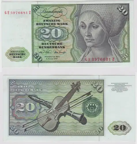 T147867 Banknote 20 DM Deutsche Mark Ro. 271b Schein 2.Jan. 1970 KN GE 3976681 Z