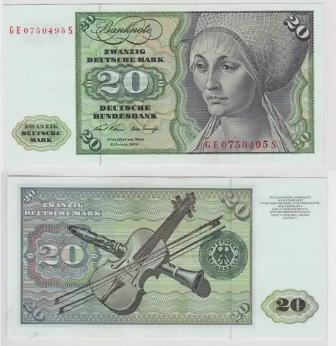 T147866 Banknote 20 DM Deutsche Mark Ro. 271b Schein 2.Jan. 1970 KN GE 0750495 S