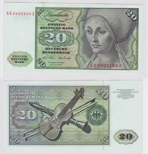 T147861 Banknote 20 DM Deutsche Mark Ro. 271b Schein 2.Jan. 1970 KN GE 6823189 Z
