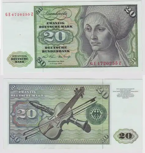 T147859 Banknote 20 DM Deutsche Mark Ro. 271b Schein 2.Jan. 1970 KN GE 4720255 Z