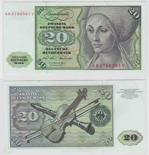 T147856 Banknote 20 DM Deutsche Mark Ro. 271a Schein 2.Jan. 1970 KN GB 0796597 Y