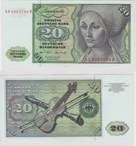 T147851 Banknote 20 DM Deutsche Mark Ro. 271b Schein 2.Jan. 1970 KN GE 9207784 D
